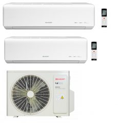 SHARP 聲寶 AH-XM9CCA+AH-XM12CCA / AU-XM18CCA 變頻一拖二分體式冷氣機-淨冷型