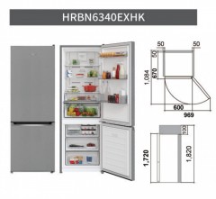 Hitachi 日立 HRBN6340EXHK 323公升 雙門下置冰凍室雪櫃-炫酷鋼灰