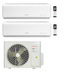 SHARP 聲寶 AH-XM9CCA x 2 / AU-XM18CCA 變頻一拖二分體式冷氣機-淨冷型