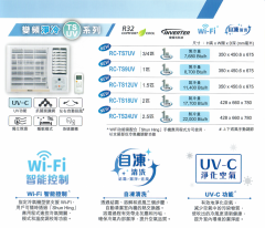 Rasonic 樂信 RC-TS7UV Wi-Fi 變頻淨冷窗口機(3/4匹)(無線遙控)